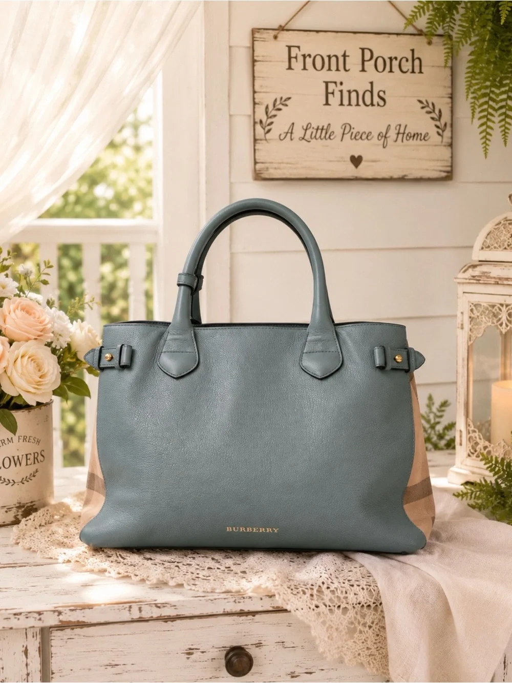 Burberry Medium Banner Tote House Check